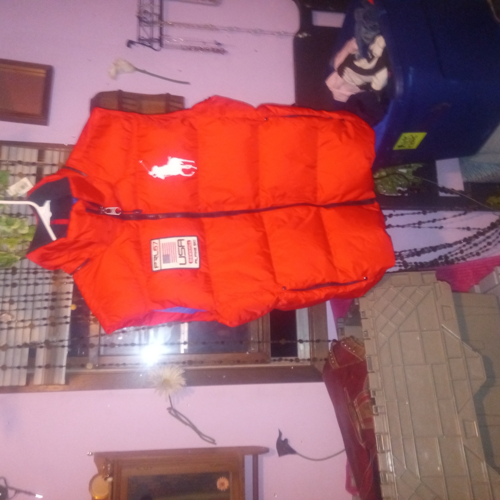 Red Puffer Vest with Logo